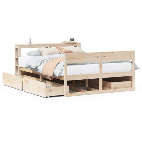 vidaXL Bed Frame without Mattress 140x190 cm Solid Wood Pine