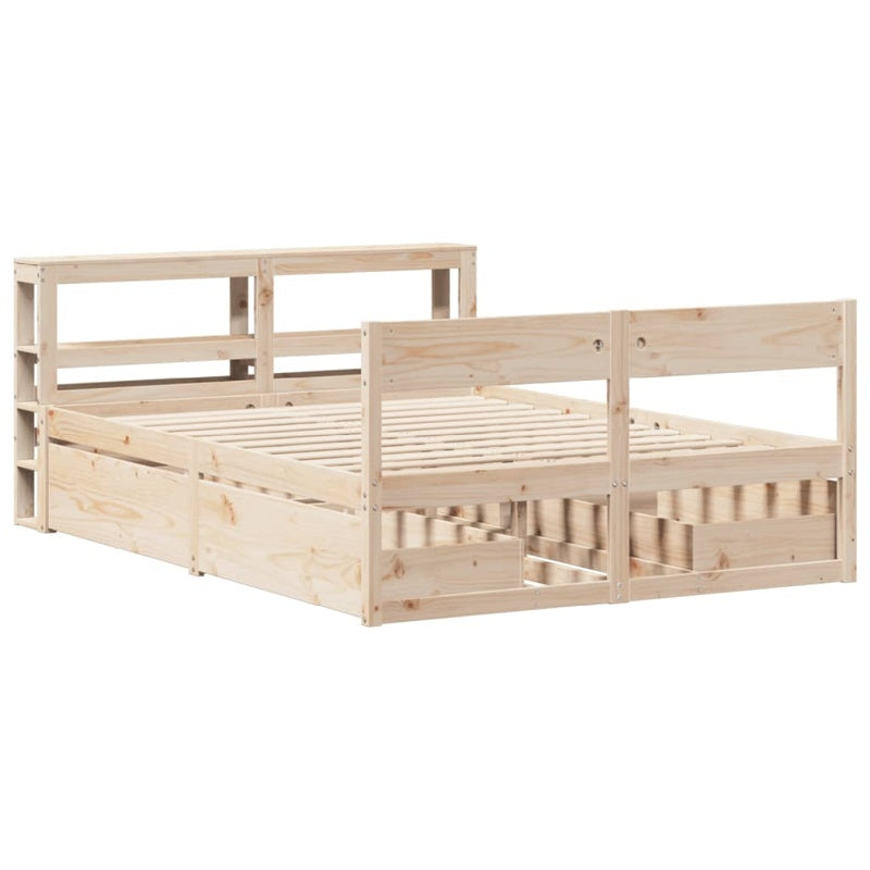 vidaXL Bed Frame without Mattress 140x190 cm Solid Wood Pine