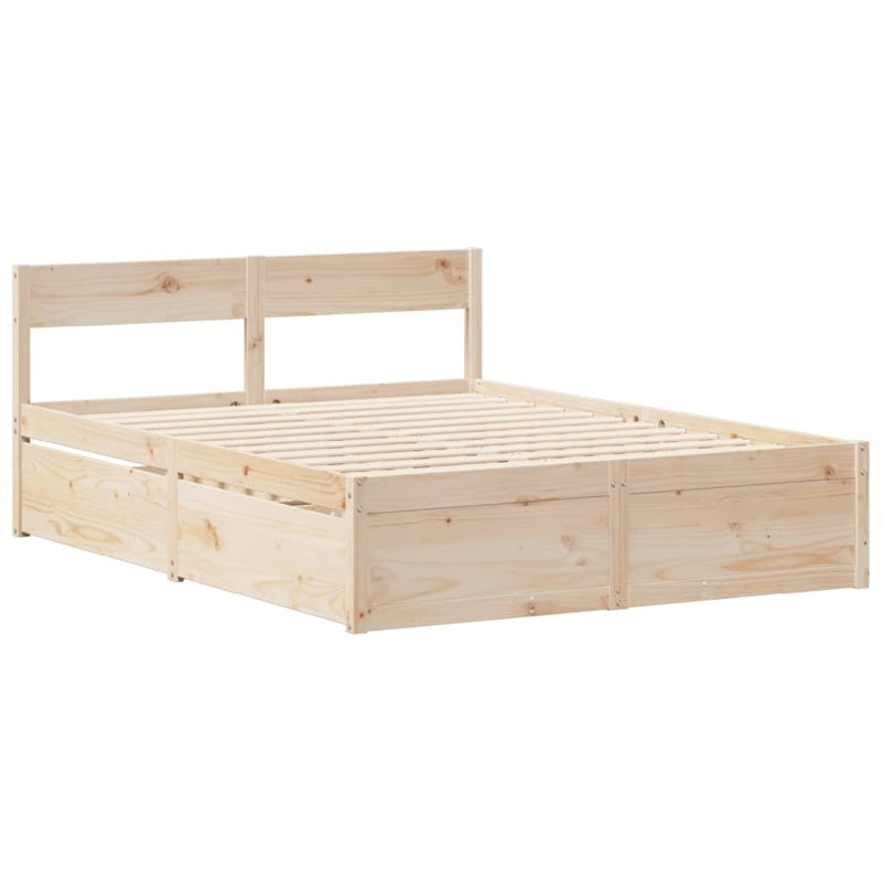 vidaXL Bed Frame without Mattress 140x190 cm Solid Wood Pine