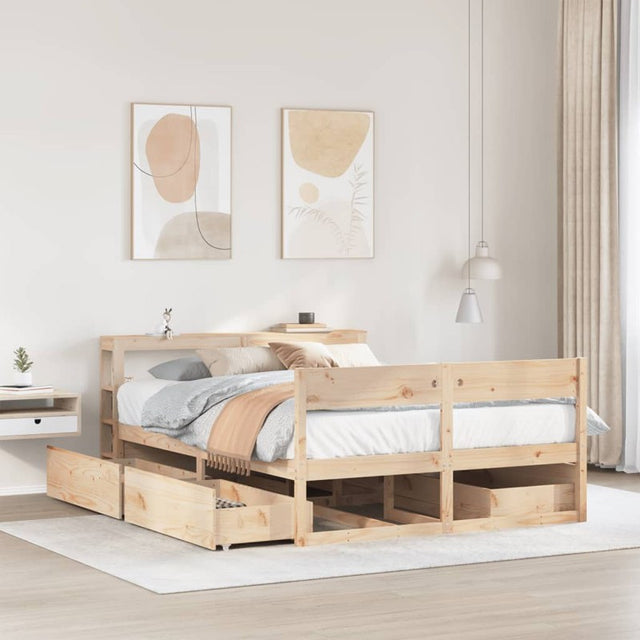 vidaXL Bed Frame without Mattress 140x190 cm Solid Wood Pine