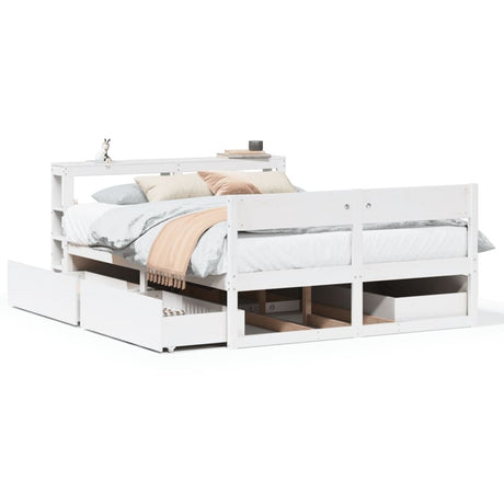 vidaXL Bed Frame without Mattress White 120x190 cm Small Double Solid Wood Pine