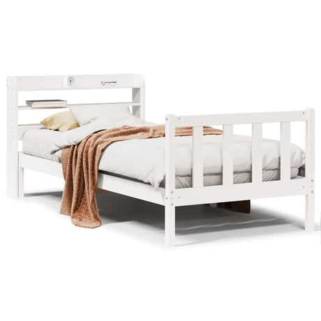 vidaXL Bed Frame without Mattress White 90x200 cm Solid Wood Pine