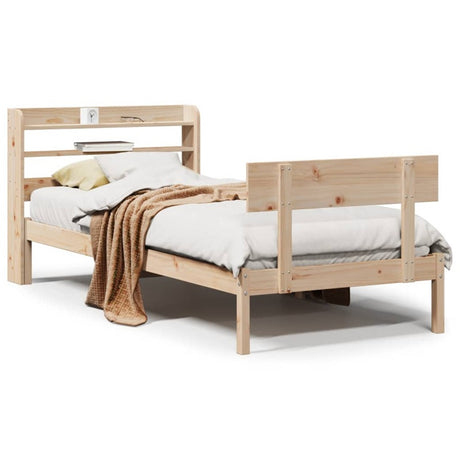 vidaXL Bed Frame without Mattress 90x190 cm Single Solid Wood Pine