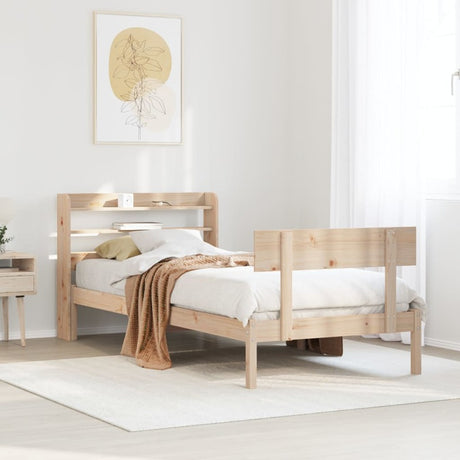 vidaXL Bed Frame without Mattress 90x190 cm Single Solid Wood Pine