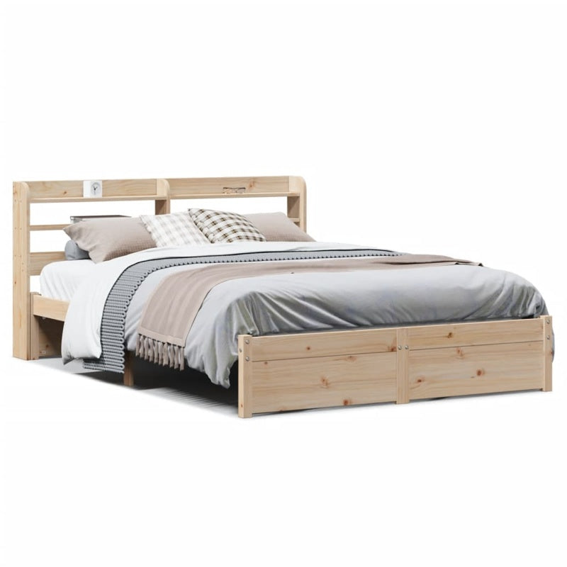 vidaXL Bed Frame with Headboard without Mattress 160x200 cm