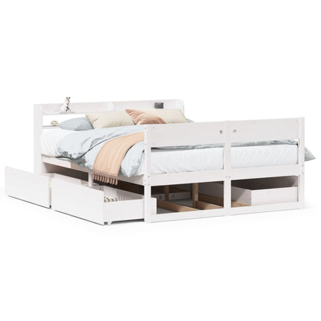 vidaXL Bed Frame without Mattress White 160x200 cm Solid Wood Pine