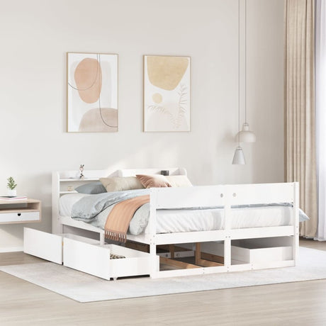 vidaXL Bed Frame without Mattress White 160x200 cm Solid Wood Pine