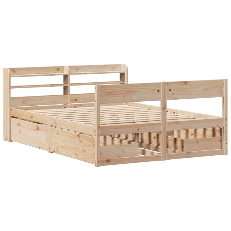 vidaXL Bed Frame without Mattress 140x200 cm Solid Wood Pine