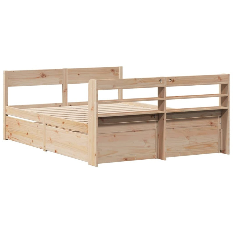 vidaXL Bed Frame without Mattress 140x200 cm Solid Wood Pine