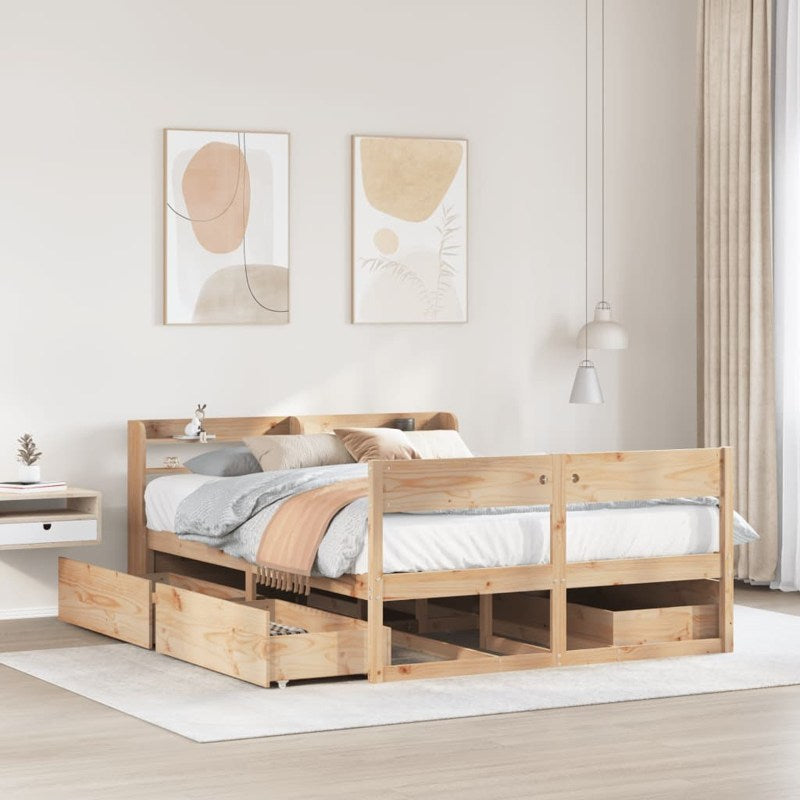 vidaXL Bed Frame without Mattress 140x200 cm Solid Wood Pine