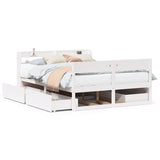 vidaXL Bed Frame without Mattress White 140x190 cm Solid Wood Pine