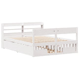 vidaXL Bed Frame without Mattress White 140x190 cm Solid Wood Pine