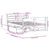 vidaXL Bed Frame without Mattress White 140x190 cm Solid Wood Pine