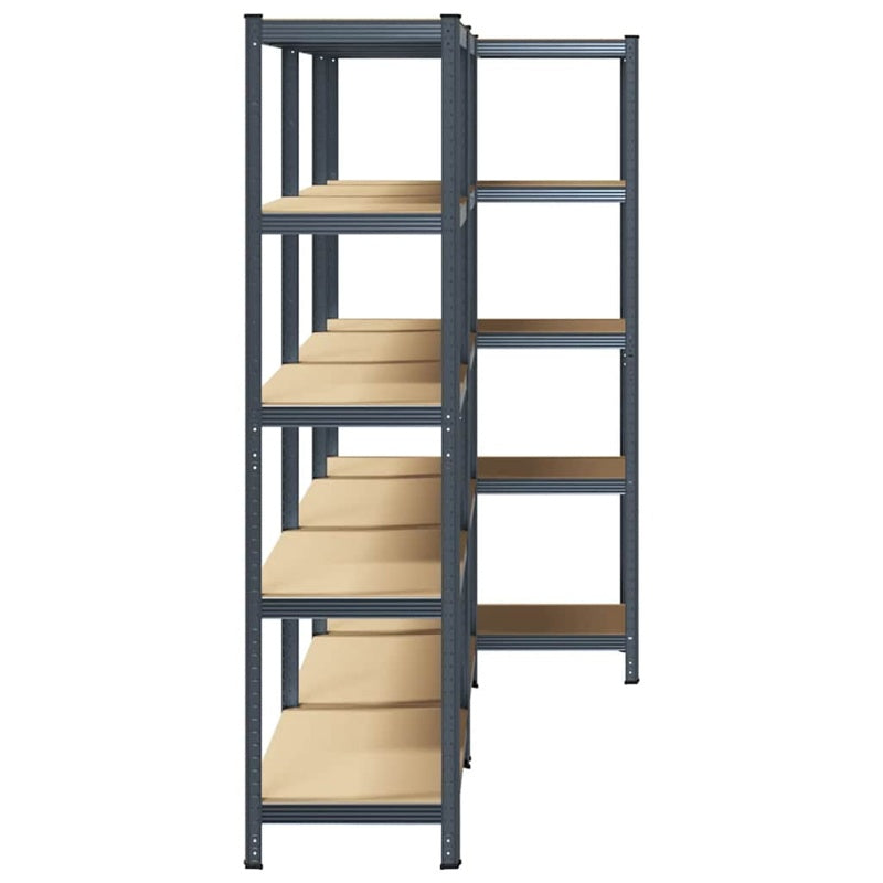 vidaXL 5-Layer Storage Shelves 3 pcs Anthracite Steel&Engineered Wood