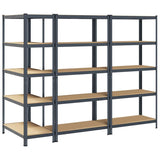 vidaXL 5-Layer Storage Shelves 3 pcs Anthracite Steel&Engineered Wood