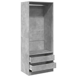 vidaXL Wardrobe Concrete Grey 80x50x200 cm Engineered Wood