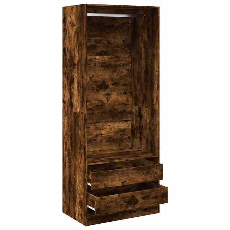 vidaXL Wardrobe Smoked Oak 80x50x200 cm Engineered Wood