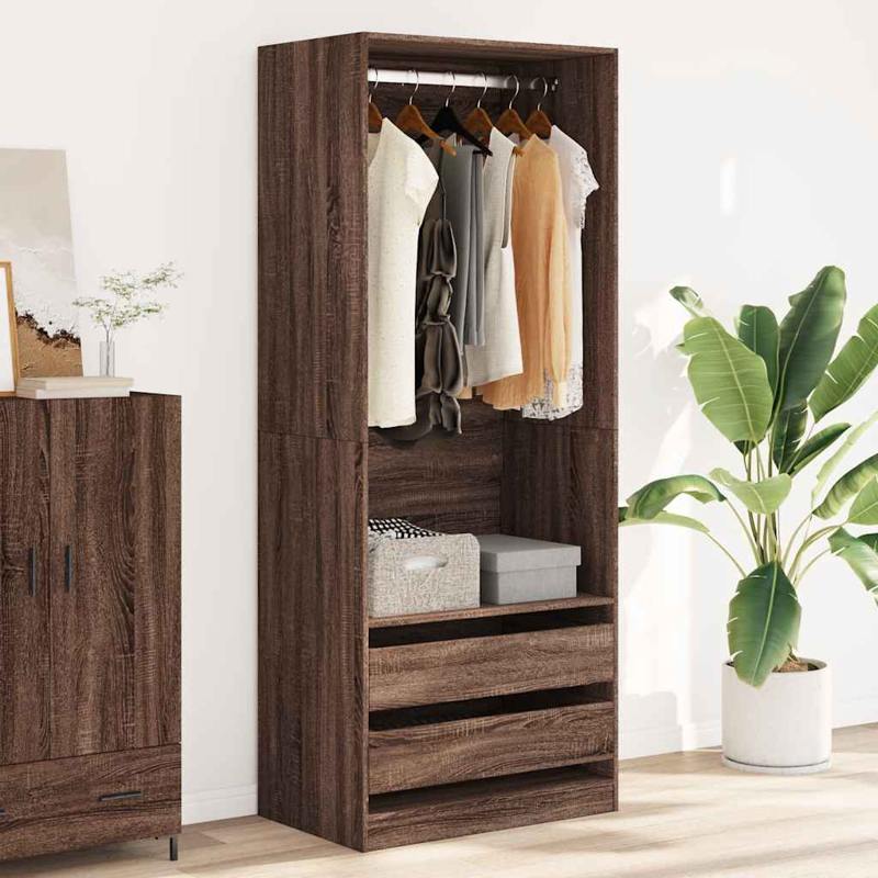 vidaXL Wardrobe Brown Oak 80x50x200 cm Engineered Wood