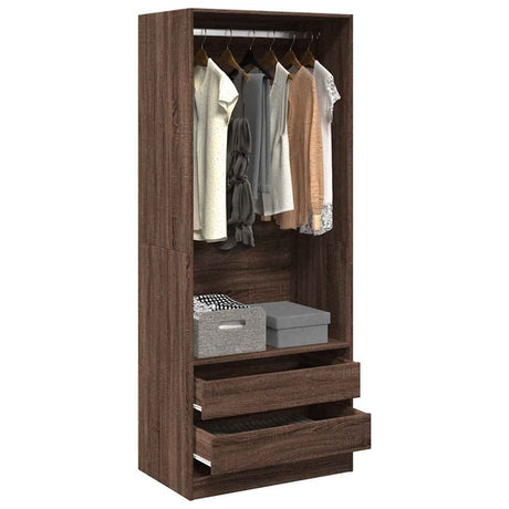 vidaXL Wardrobe Brown Oak 80x50x200 cm Engineered Wood