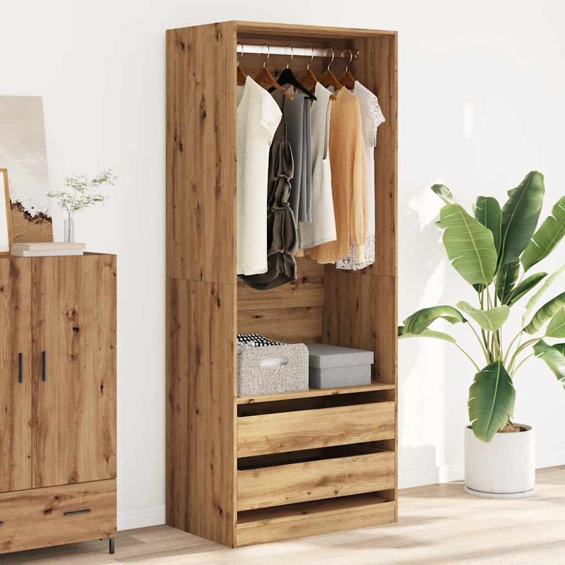 vidaXL Wardrobe Artisian Oak 80x50x200 cm Engineered Wood