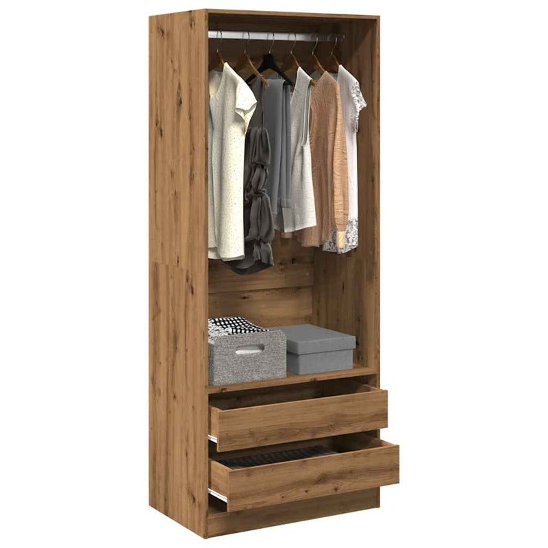 vidaXL Wardrobe Artisian Oak 80x50x200 cm Engineered Wood