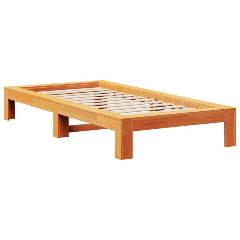 vidaXL Bed Frame without Mattress Wax Brown 90x200 cm Solid Wood Pine