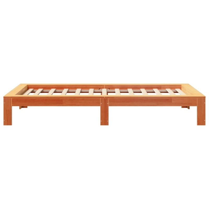 vidaXL Bed Frame without Mattress Wax Brown 90x200 cm Solid Wood Pine