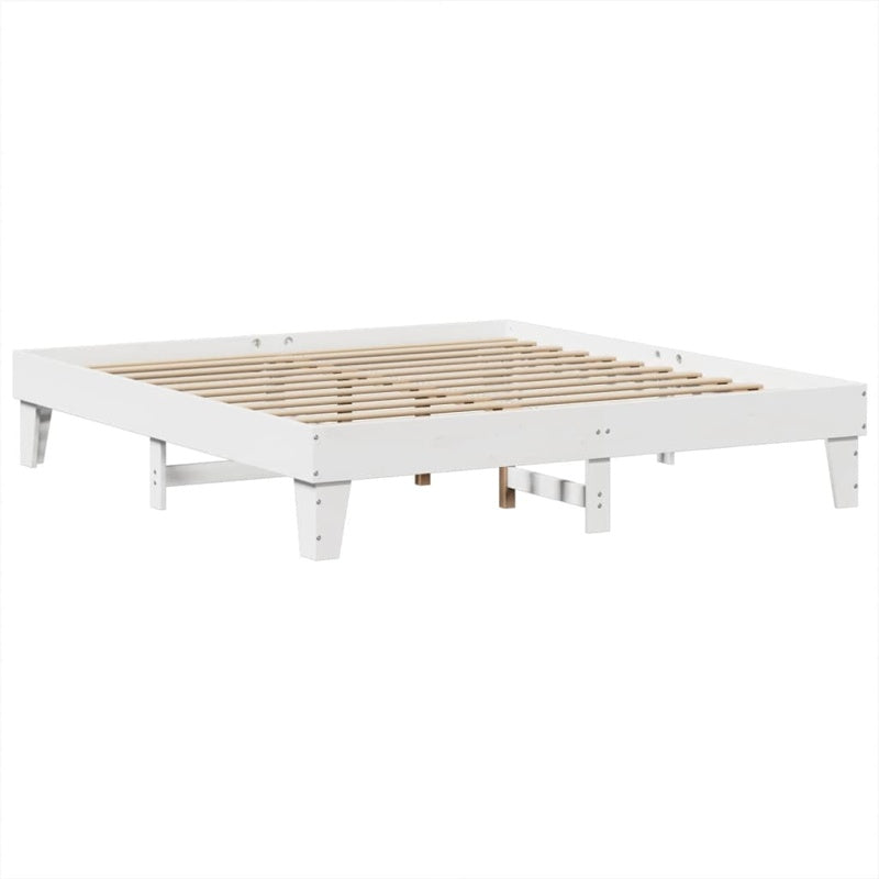 vidaXL Bed Frame without Mattress White 180x200 cm Super King Solid Wood Pine