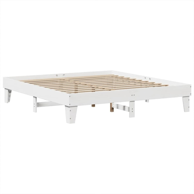 vidaXL Bed Frame without Mattress White 180x200 cm Super King Solid Wood Pine