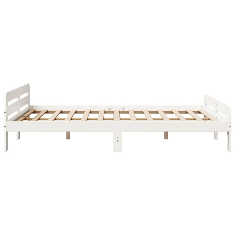 vidaXL Bed Frame without Mattress White 140x200 cm Solid Wood Pine