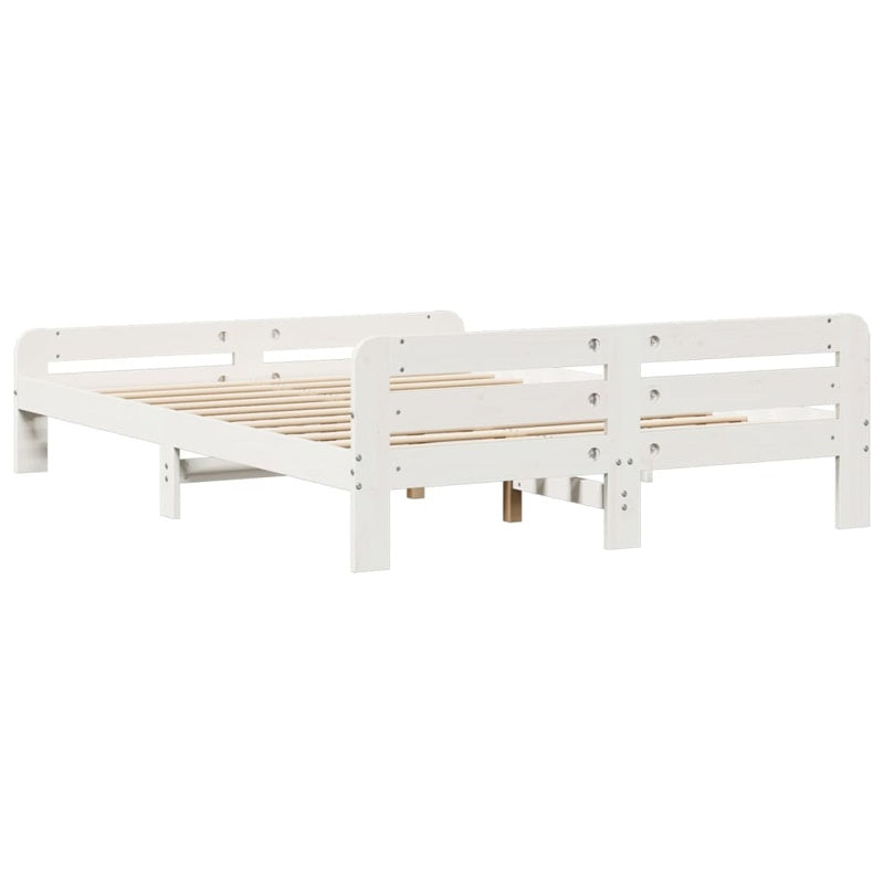 vidaXL Bed Frame without Mattress White 140x200 cm Solid Wood Pine