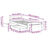 vidaXL Bed frame without Mattress 90x200 cm Solid Wood Pine