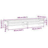 vidaXL Monitor Stand White 100x24x16 cm Engineered Wood