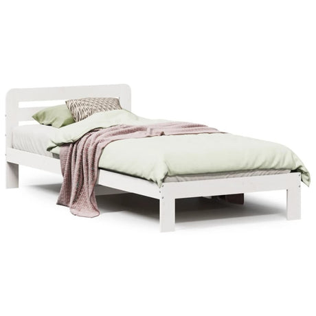 vidaXL Bed Frame without Mattress White 100x200 cm Solid Wood Pine