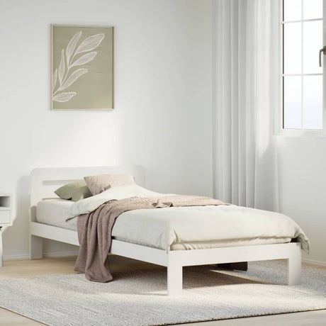 vidaXL Bed Frame without Mattress White 100x200 cm Solid Wood Pine