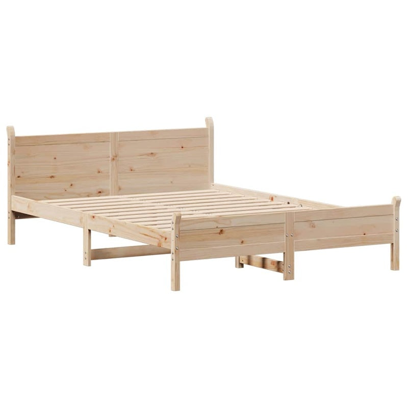 vidaXL Bed Frame without Mattress 150x200 cm King Size Solid Wood Pine