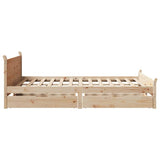 vidaXL Bed Frame without Mattress 150x200 cm King Size Solid Wood Pine