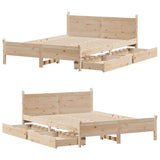 vidaXL Bed Frame without Mattress 150x200 cm King Size Solid Wood Pine