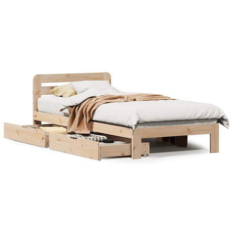 vidaXL Bed Frame without Mattress 100x200 cm Solid Wood Pine