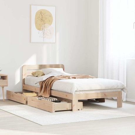 vidaXL Bed Frame without Mattress 100x200 cm Solid Wood Pine