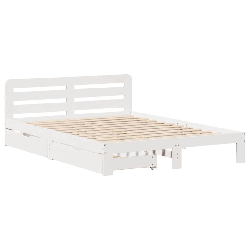 vidaXL Bed Frame without Mattress White 120x190 cm Small Double Solid Wood Pine