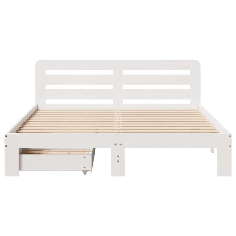 vidaXL Bed Frame without Mattress White 120x190 cm Small Double Solid Wood Pine