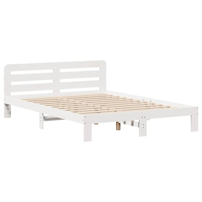 vidaXL Bed Frame without Mattress White 120x190 cm Small Double Solid Wood Pine