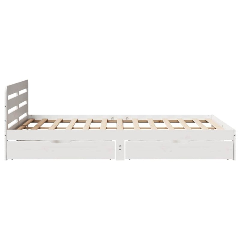 vidaXL Bed Frame without Mattress White 120x190 cm Small Double Solid Wood Pine