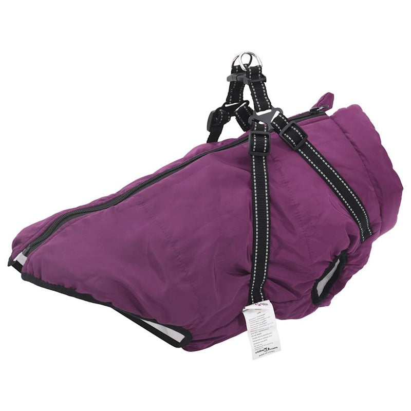 vidaXL Dog Coat with Harness Waterproof Reflective Purple 6XL