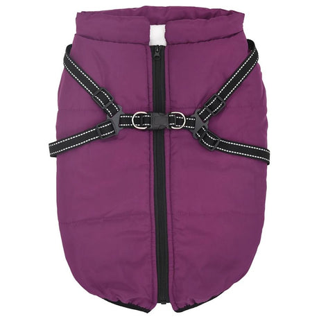 vidaXL Dog Coat with Harness Waterproof Reflective Purple 6XL