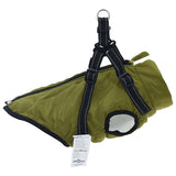 vidaXL Dog Coat with Harness Waterproof Reflective Army Green S