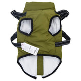 vidaXL Dog Coat with Harness Waterproof Reflective Army Green S