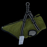 vidaXL Dog Coat with Harness Waterproof Reflective Army Green S