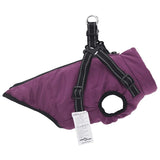 vidaXL Dog Coat with Harness Waterproof Reflective Purple XL